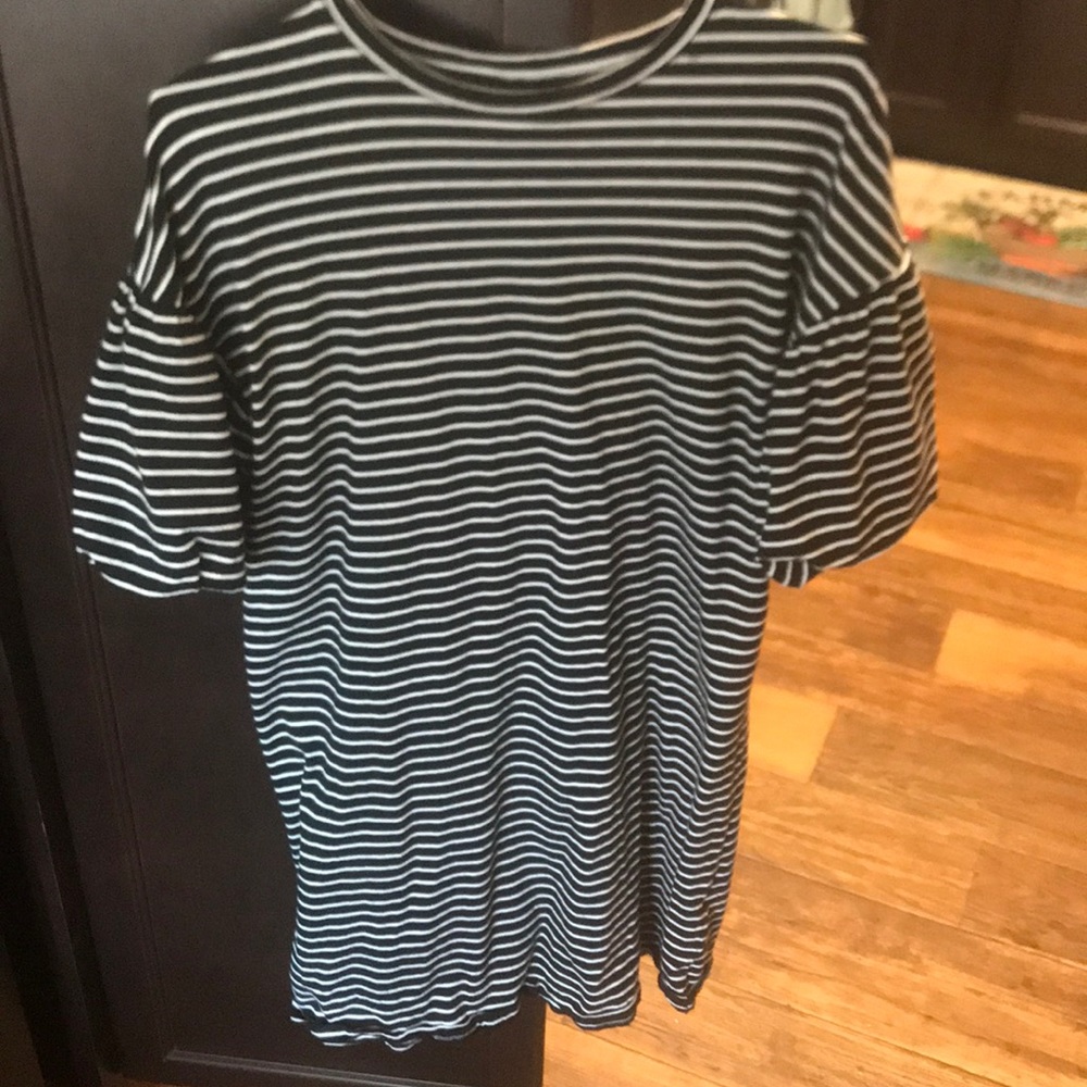 Black and white striped t shirt dress
